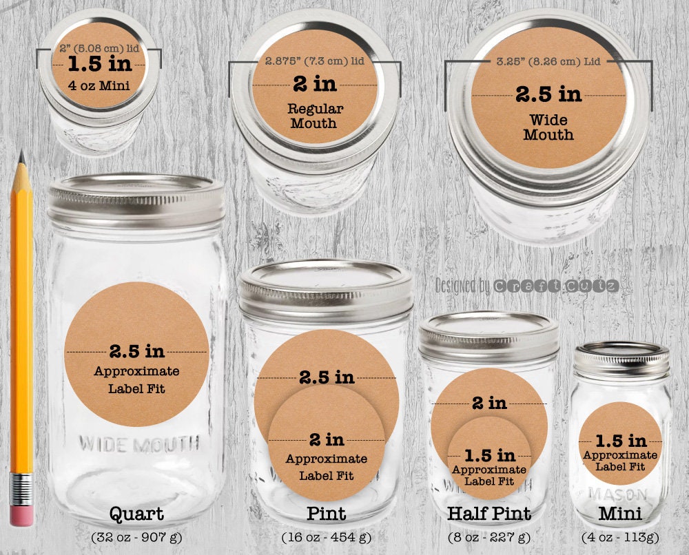 Mason jar label size