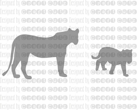 Download Mother Lion And Cub Svg Mom And Baby Svg Matching Family Etsy