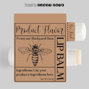 Custom lip Balm balm Labels, Kraft Paper labels, Waterproof Labels, Beeswax favor tags, Personalized Lip Balm, Personalized Party Favor