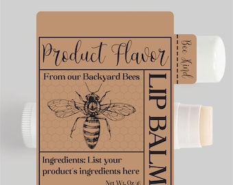 Custom lip Balm balm Labels, Kraft Paper labels, Waterproof Labels, Beeswax favor tags, Personalized Lip Balm, Personalized Party Favor