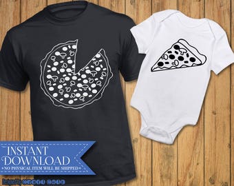 Pizza svg, Dad and Baby svg, Pizza Slice, DIY svg Design, Vector Files, Pizza DXF, Pizza Cut File, Pizza Slice dxf, Matching Family