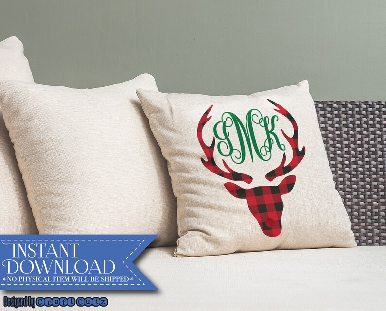 Buffalo Plaid Reindeer Antler Svg Buffalo Plaid Svg | Etsy