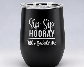 Vaso de vino personalizado para despedida de soltera, copa de tribu de novias personalizada, regalo para dama de honor, recuerdo de despedida de soltera, copa de vino para viaje de chicas