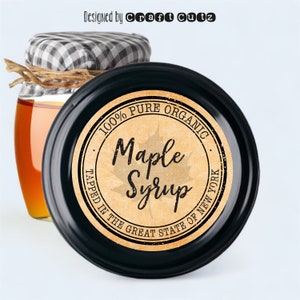 Custom Maple Syrup labels, Waterproof Maple Syrup, Maple Syrup Bottle Stickers, Personalized Canning Jar Labels