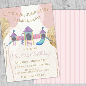 Jump & Play Birthday Invite, Playground Birthday Party Invitation, Play Center Birthday Party Invite, Action Park Birthday Party Invite