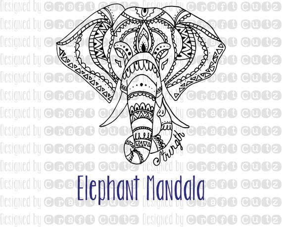 Download Elephant Mandala Svg Digital Download Strength Design Adult Etsy