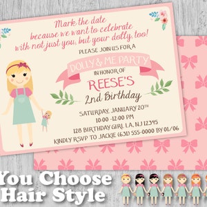 Dolly and Me Birthday Invitation Baby and Me Birthday Baby | Etsy