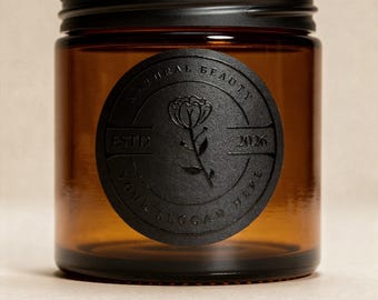 Etiquetas negras brillantes con impresión UV / Adhesivos cosméticos resistentes al agua y al aceite / Etiquetas de alta gama para el cuidado de la piel / Embalaje de lujo / Etiquetas brillantes personalizadas