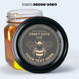 CUSTOM Honey Labels, Customized Round Honey Stickers, Custom Oval Honey Labels, Waterproof Labels, Honey Jar Labels, 100% Pure Honey Label