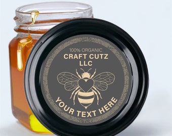 CUSTOM Honey Labels, Customized Round Honey Stickers, Custom Oval Honey Labels, Waterproof Labels, Honey Jar Labels, 100% Pure Honey Label