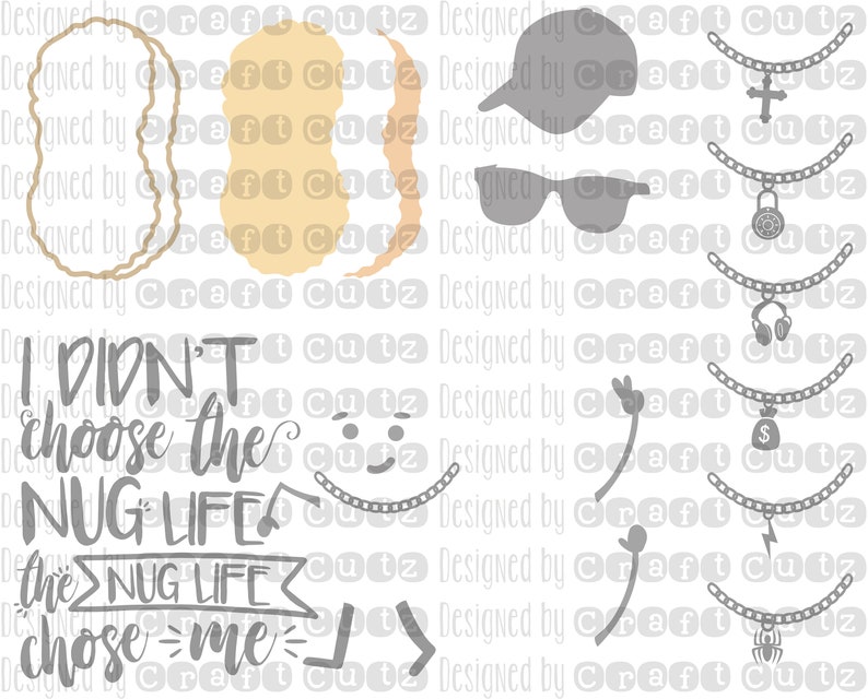 Nug Life SVG, Cute Chicken Nugget svg, Hip Toddler Cut File, Nug Life T-Shirt, Funny Chicken Nugget SVG, Foodie SVG image 3