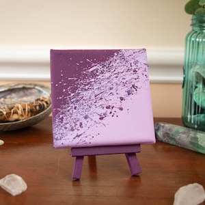 Only Forever - 4x4 Mini Abstract Painting with Easel, Acrylic Painting, Mini Art, Canvas Painting, Mini Canvas, Home Décor