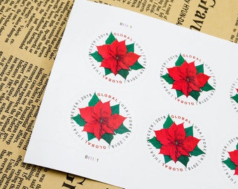 Poinsettia 2018 Stamps - Perfect for Collections, Invitations, Weddings, Marketing Strategies, and Beyond!