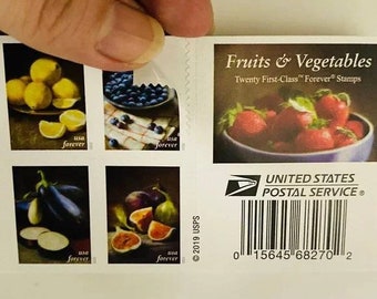 Fruits and Vegetables 2020 Stamps - Perfect for Collections, Invitations, Weddings, Marketing Strategies, and Beyond!