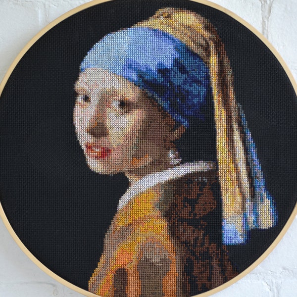 Girl with a Pearl Earring, Girl with a Pearl Earring Cross Stitch Pattern, Johannes Vermeer, Vermeer Pattern