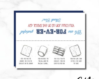 CALEB Baseball Sandlot Birthday Party Invitation, FOREVER Grateful, Thank You Tag, Smores Party Favor