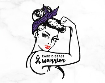 SVG FILE, Graphic Art Digital File, Rosie the Riveter, Rare Disease Warrior, DIY - Shirt, Bag, Decor, Be Creative!