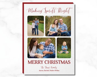 DAVIS Making Spirits Bright, Family Photo, Merry Christmas, Happy Holidays Card
