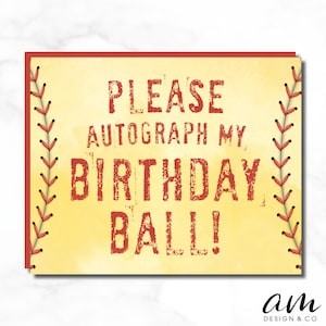 PARKER Please Autograph My Birthday Ball, Sandlot Birthday Party Sign, Autograph My Softball INSTANT DOWNLOAD