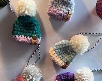 Beanie ornaments, Christmas baubles,