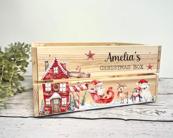 Personalised Christmas Eve Crate - Christmas Eve Box - Christmas Eve - Personalised Box - Personalised Crate - North Pole
