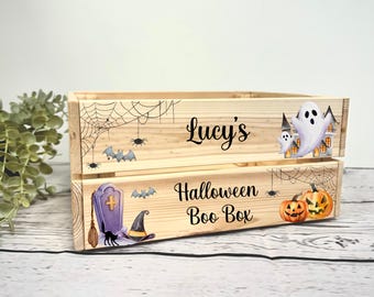 Personalised Halloween Crate - Halloween Boo Box - Halloween - Personalised Boo Box - Personalised Crate - Boo Box fillers - Boo Basket