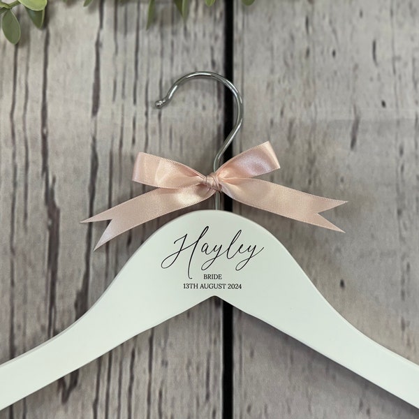 Personalised wooden coat hanger - wedding - christening - birthday - prom - personalised bridal hanger - bride hanger - wedding hanger bride