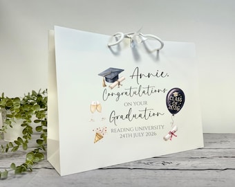 Personalized Graduation Gift Bag | Graduate Bear | Custom Name & University | Class of 2026