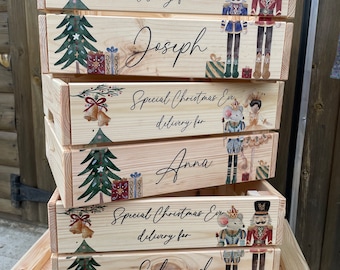 Personalised Christmas Eve Crate - Christmas Eve Box - Christmas Eve - Personalised Box - Personalised Crate - North Pole