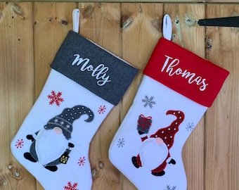 Personalized Nordic Christmas Stocking: Gonk Santa Design