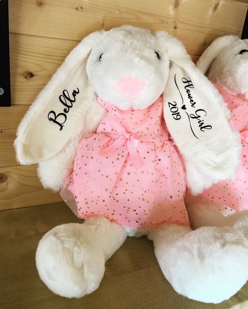 personalised flower girl bunny
