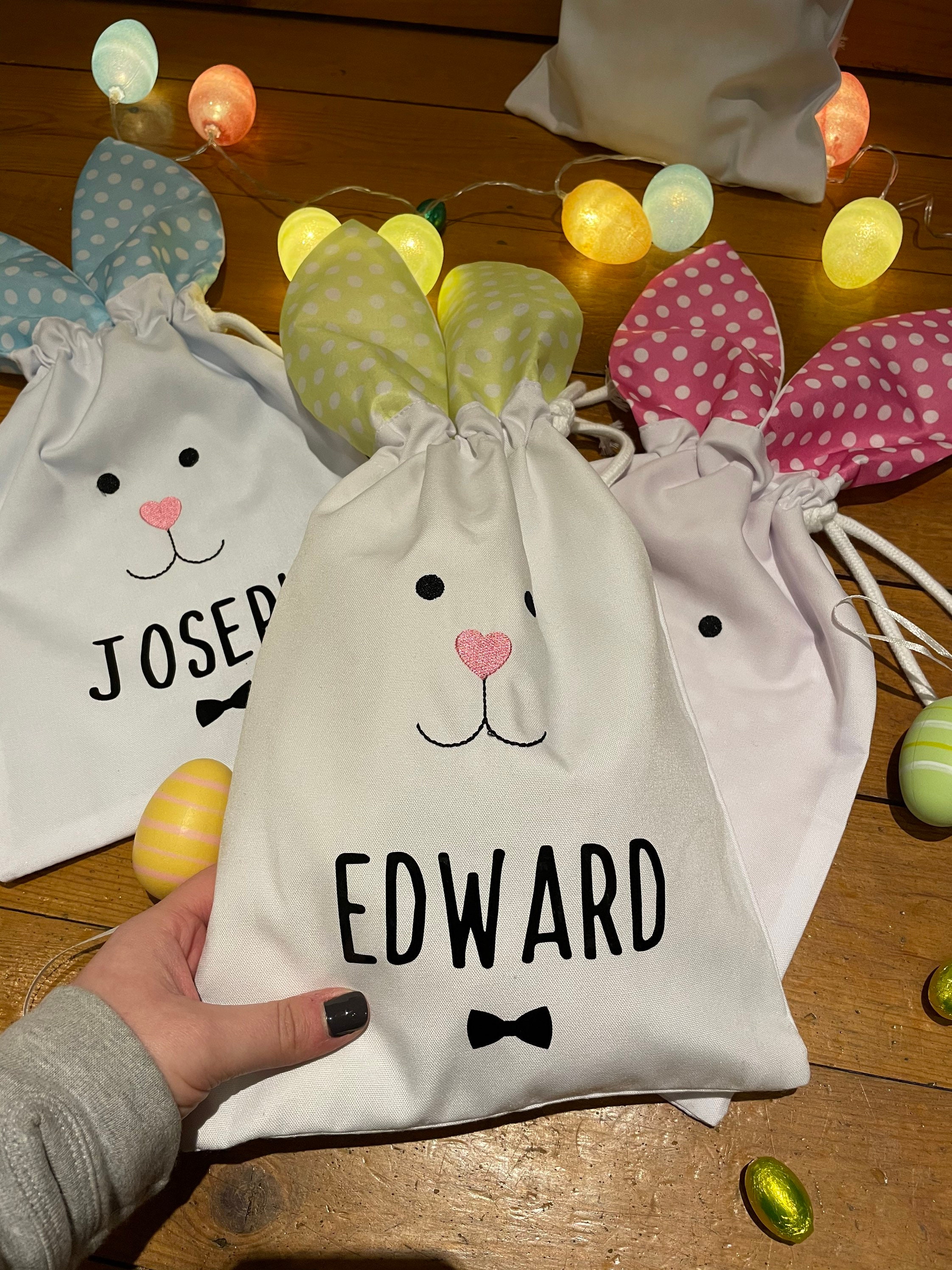 Easter Bunny Gift Bag / Personalised Easter Bag / Easter Gift Etsy UK