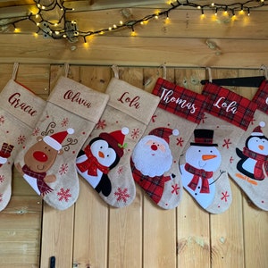 Personalised Christmas Stocking - Personalised stocking - christmas stocking - santa - snowman - Christmas Eve - Christmas - stocking -santa