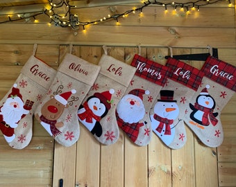 Personalised Christmas Stocking - Personalised stocking - christmas stocking - santa - snowman - Christmas Eve - Christmas - stocking -santa