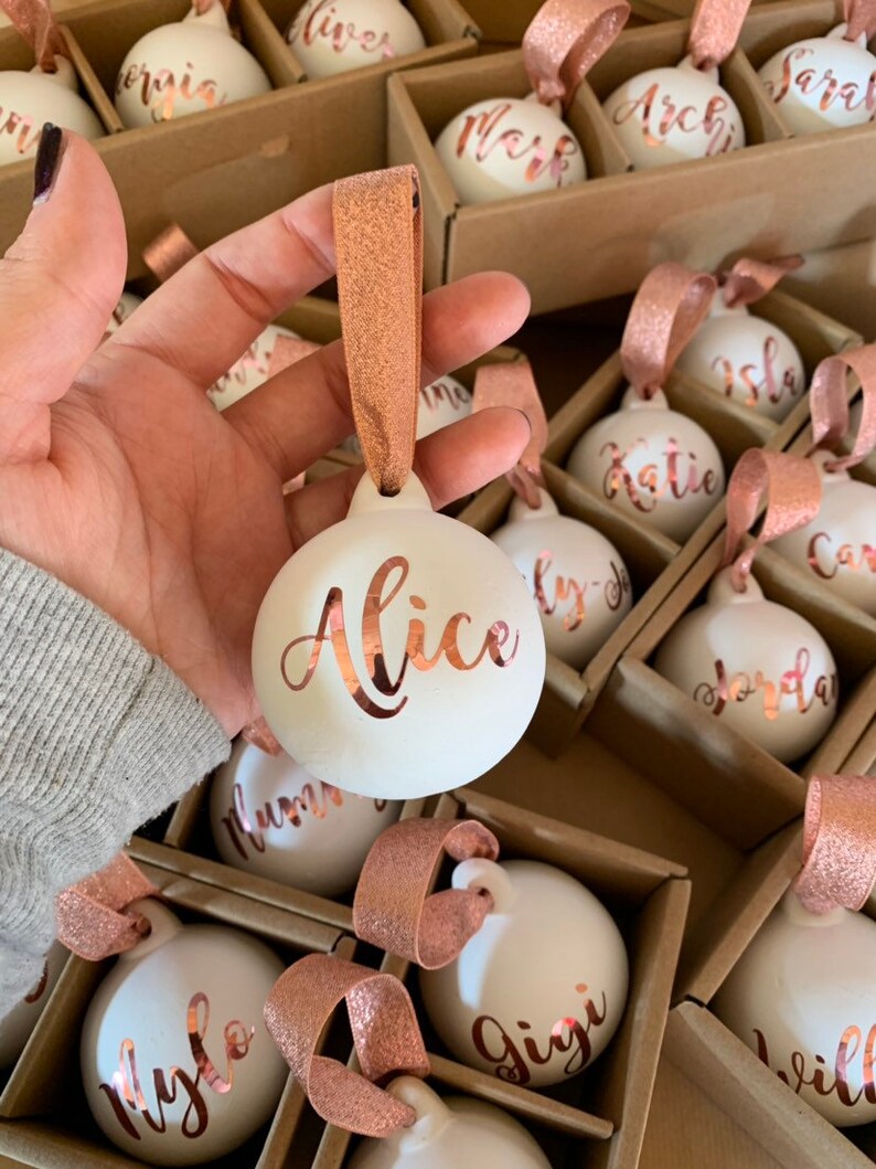 Christmas Bauble Personalised Ceramic Bauble Ceramic Etsy UK