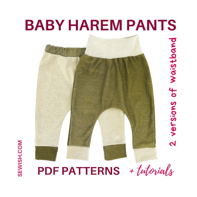 Baby Harem Pants Sewing Patterns PDF Sewing Patterns for Boys Etsy