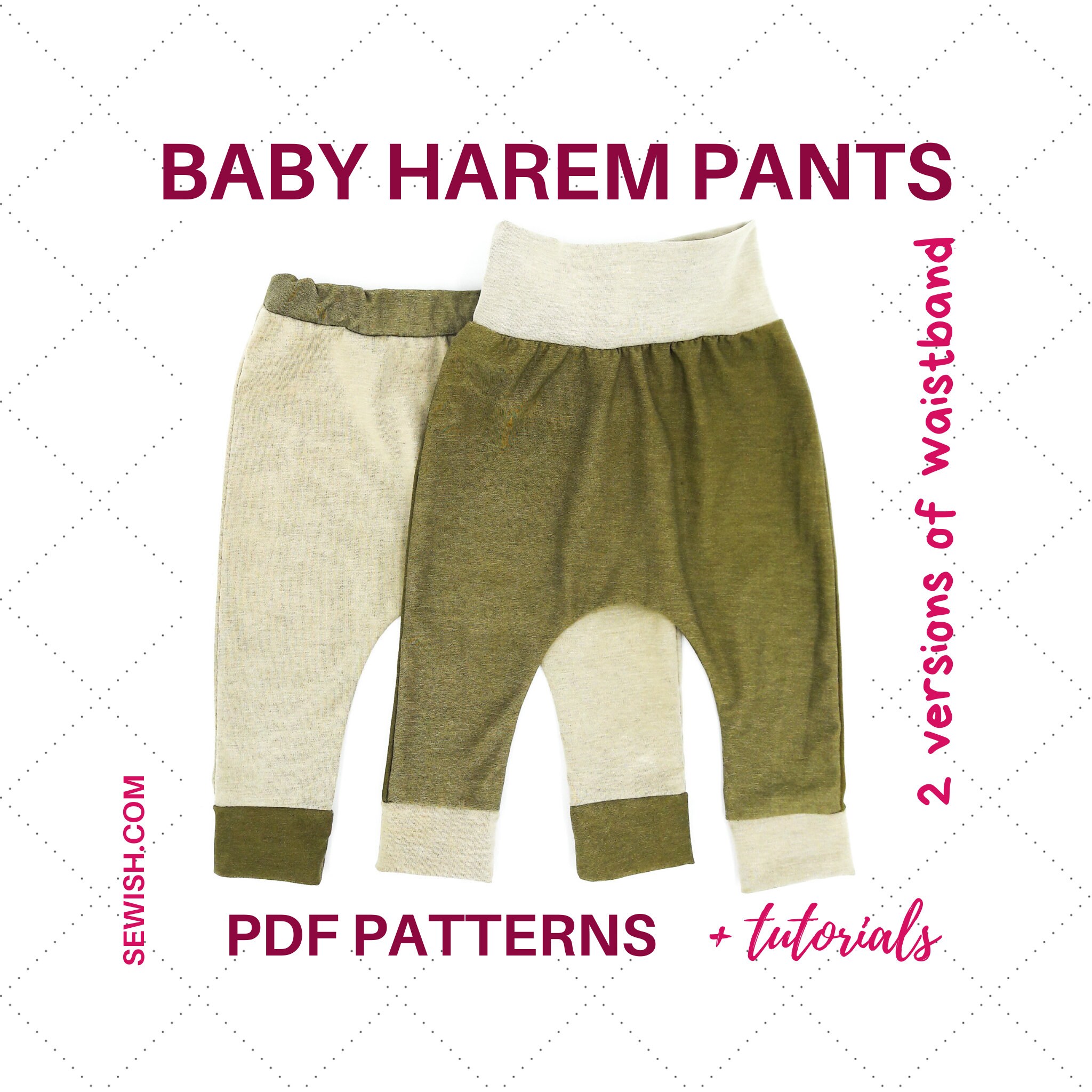 iThinksew - Patterns and More - IvL - Kids drop crotch pants sewing  pattern, baby harem pants, boys and girls harems, jogger pants, loose fit  pants, deep crotch pants, sweatpants