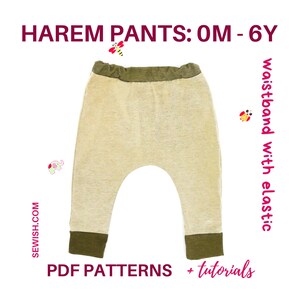 Baby Harem Pants Sewing Patterns, PDF Sewing Patterns for Boys and for ...