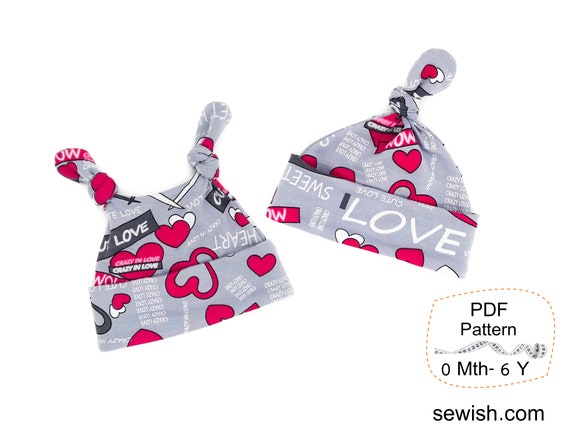 Set Baby Hats Pdf Sewing Patterns How To Sew Top Knots Hats Instant Download Sewing Patterns For Baby Sizes Newborn 6 Years