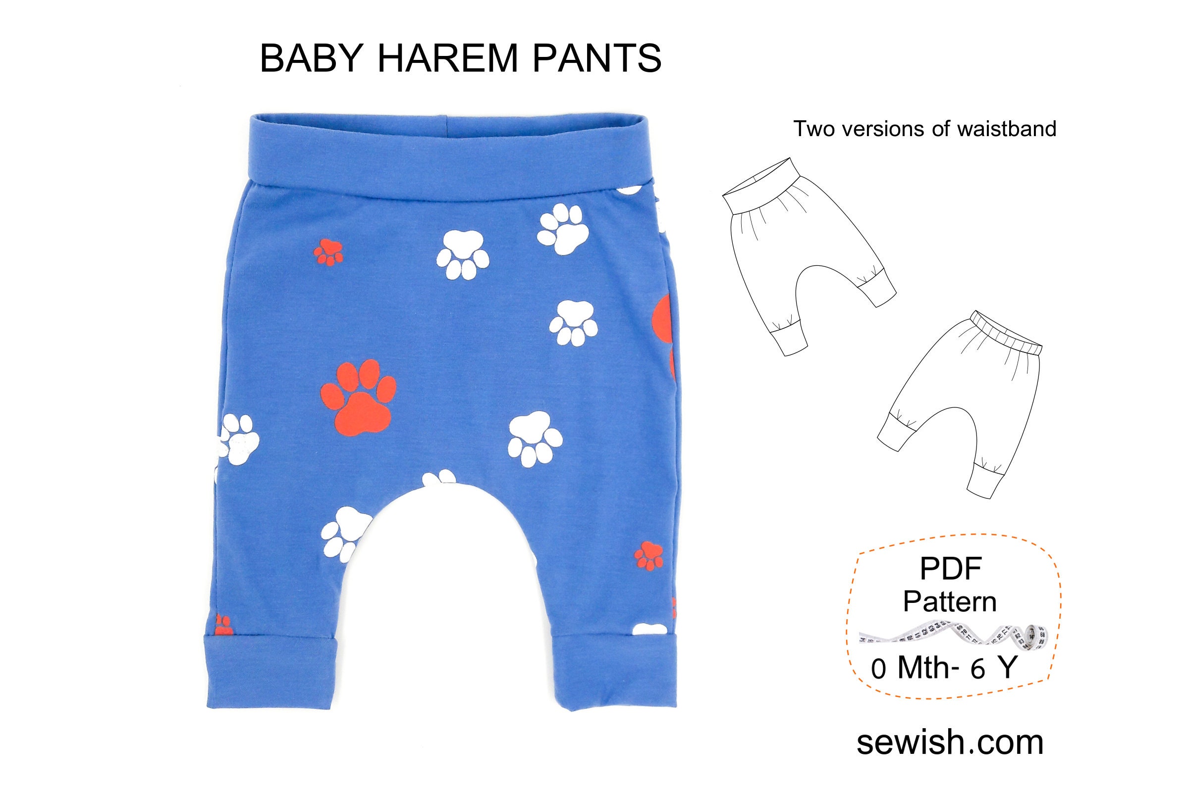 Baby Harem Pants Sewing Patterns PDF Sewing Patterns for Boys Etsy