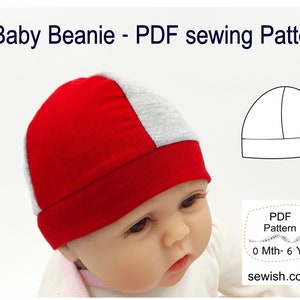 Baby Hat Sewing Patterns, PDF sewing patterns for Newborn, Patterns for Boy and Girl, Download Sewing Pattern pdf, Sizes NEWBORN - 6 YEARS