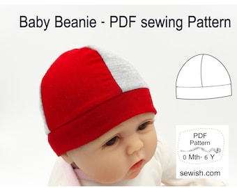 Baby Hat Sewing Patterns, PDF sewing patterns for Newborn, Patterns for Boy and Girl, Download Sewing Pattern pdf, Sizes NEWBORN - 6 YEARS