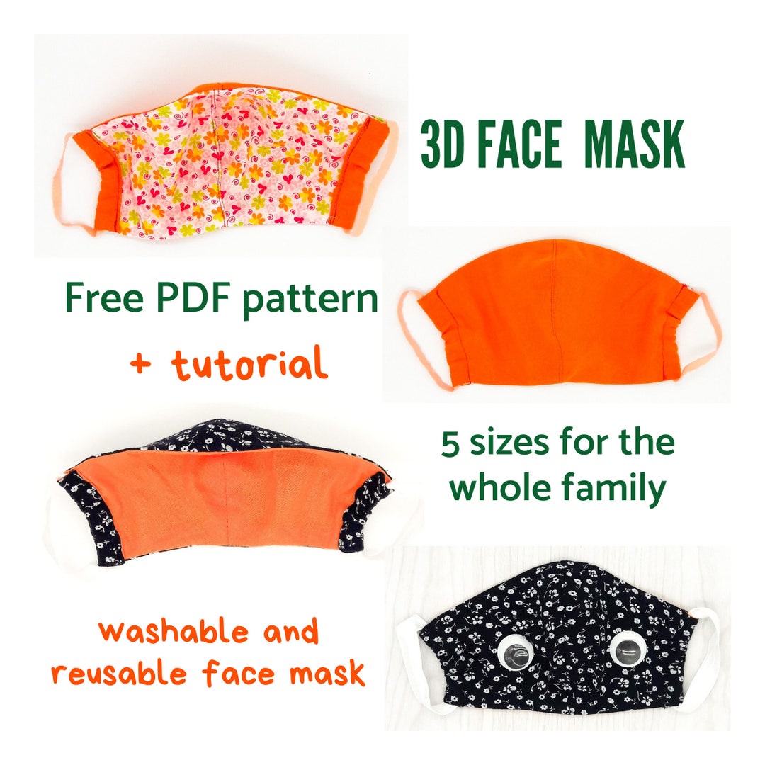 Pattern for Face Mask, Face Mask PDF Sewing Pattern for Children and