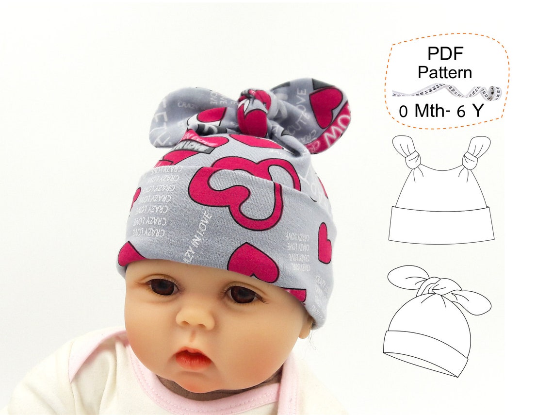 Baby Hat Sewing Patterns Topknot Baby Hat Sewing Pattern Etsy