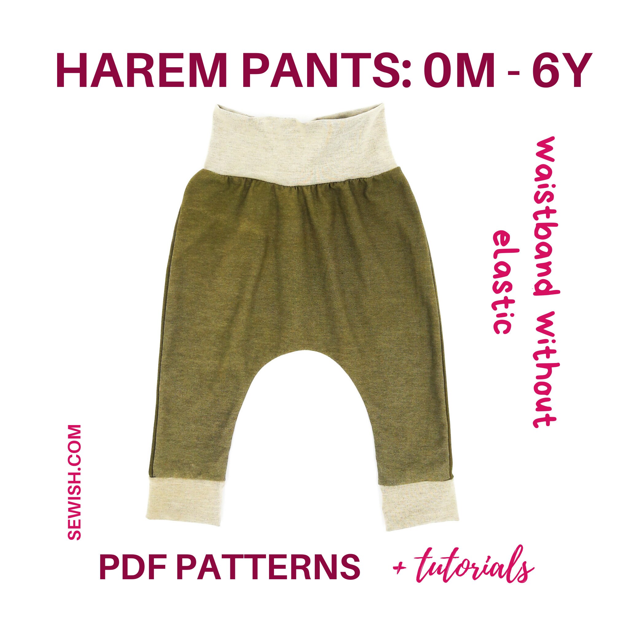 Baby Harem Pants Sewing Patterns PDF Sewing Patterns for Boys Etsy