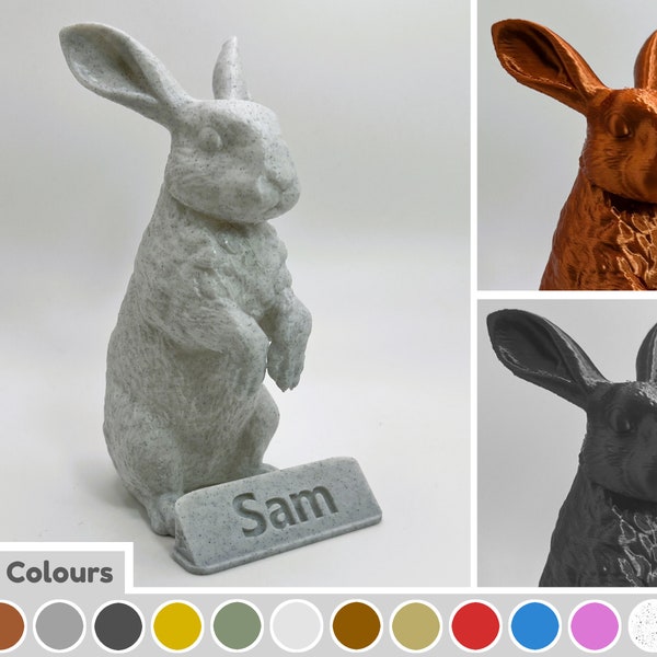 Personalised (optional) Bunny Ornament, Figurine, Statue, Bunny Gifts, Animal Lovers, Gifts for Him, Gifts for Her, Rabbit, Memorial