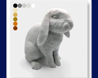 Lop-Eared Rabbit Statue/Ornament - Custom Personalisation - 10 Colours
