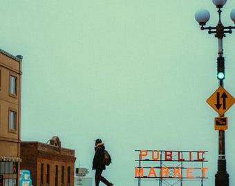 Pike Place Market Street Photography Seattle Photo Print / Erick Ramirez / R4S / Photography Print / Wall Print / Wall Art / Seattle Art