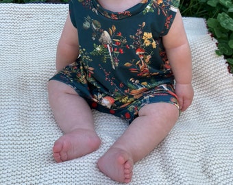 Seta y floral bebé mameluco botón pañal acceso tamaños hechos a mano Preemie - 9 meses