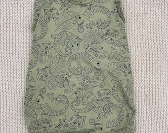 Lizards Romper Button Diaper Access Handmade Size 3-6 Months